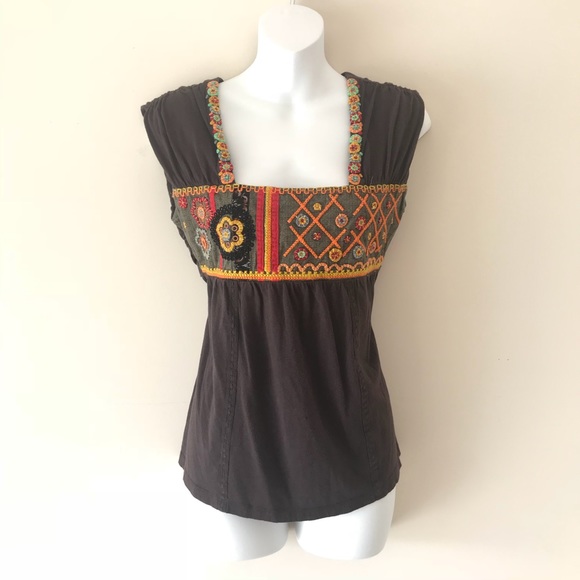 Anthropologie Tops - Anthropologie Ex Libris Needlepoint Niceties Top
